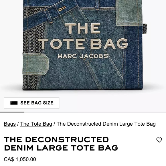 Brandnew Marc Jacobs Large Distressed Denim Tote Bag - Picture 6 of 6